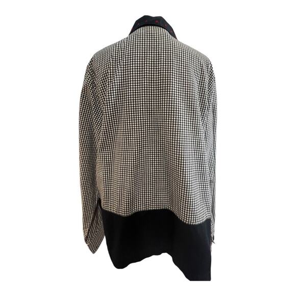 LEMON GRASS Vintage Christmas Shirt Santa Reindeer Appliqué Black Check SZ L - Picture 9 of 16